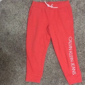 Red Calvin Klein sweats
